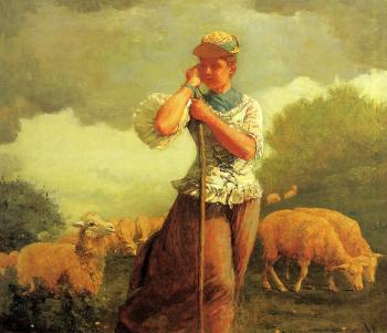 Winslow Homer : The Shepherdess of Houghton Farm